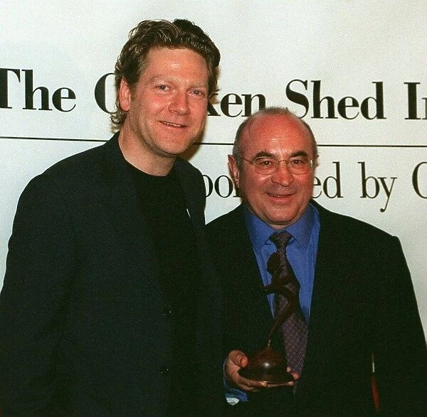 Kenneth Branagh and Bob Hoskins actors march 1998 attending the Chicken Shed