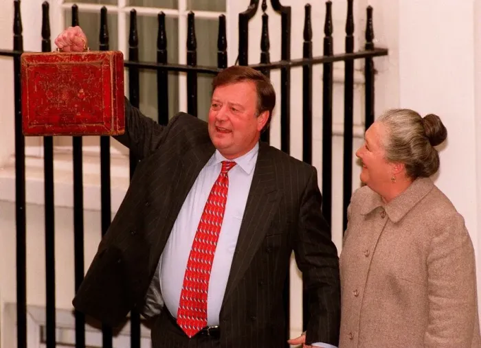 Framed Print : Kenneth Clarke MP Chancellor of the Exchequer with wife Gillian on budget day Framed Print : Kenneth Clarke MP Chancellor of the Exchequer with wife Gillian on budget day