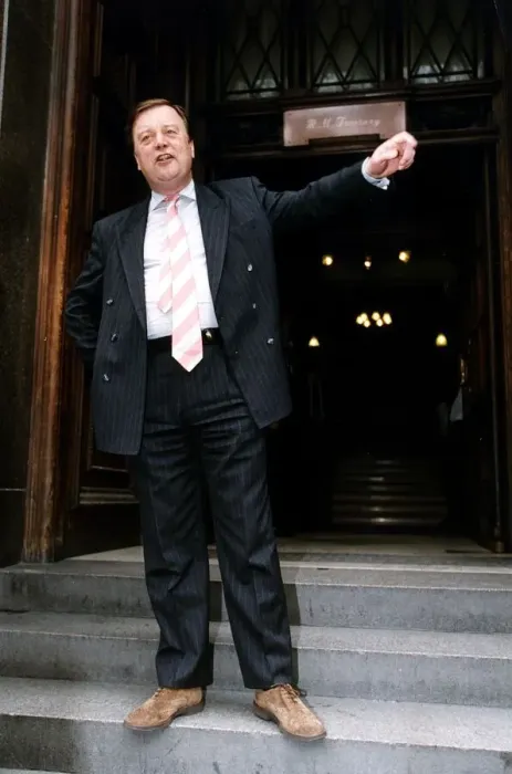 Framed Print : Kenneth Clarke MP Standing outside the treasury Dbase Framed Print : Kenneth Clarke MP Standing outside the treasury Dbase