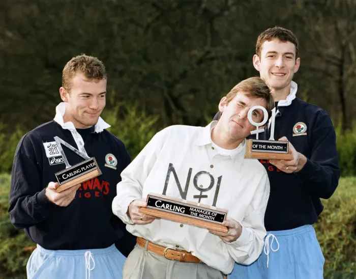 Framed Print : Kenny Dalglish, Manager of Blackburn Rovers, presents his two strikers Alan Shearer Framed Print : Kenny Dalglish, Manager of Blackburn Rovers, presents his two strikers Alan Shearer