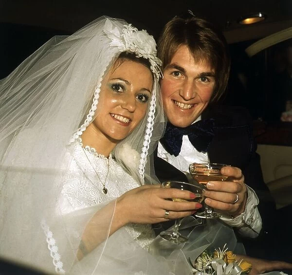 Kenny Dalglish on wedding day to Marina Harkins November 1974