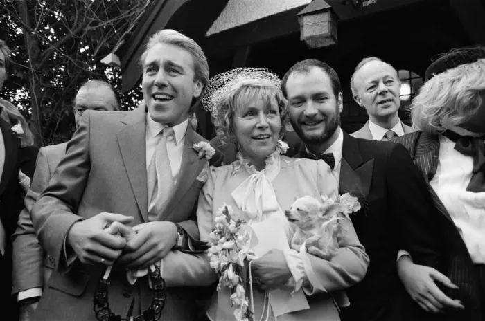 Framed Print : Kenny Everett is best man at the wedding of his former wife Lee