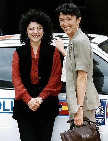 Kerry Peers with Fuzzy Hair and Mary Jo randle on the set of the Television series The