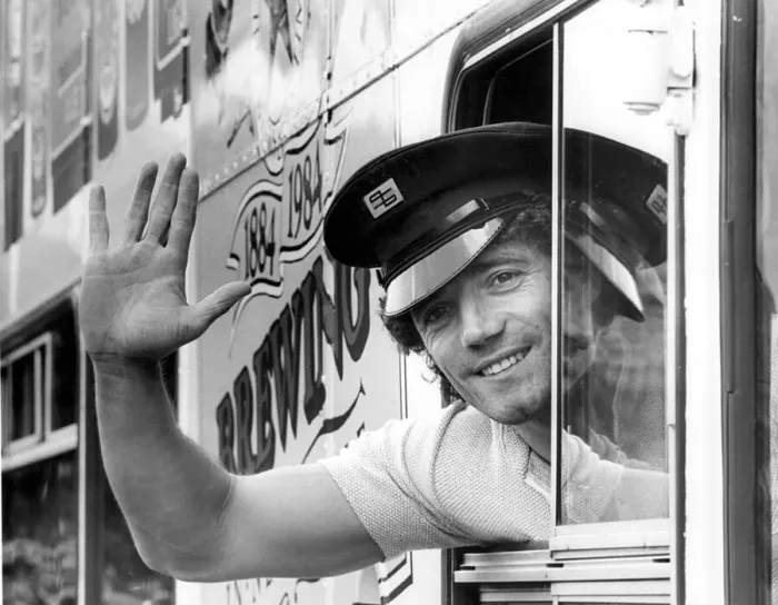 Framed Print : Kevin Keegan launching Newcastle Breweries centenary bus, 1984 Framed Print : Kevin Keegan launching Newcastle Breweries centenary bus, 1984