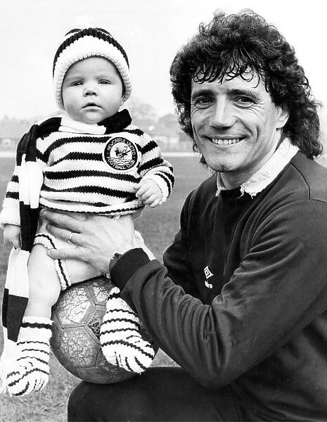 Kevin Keegan with four month old Ryan Gillon who is wearing his first Newcastle United
