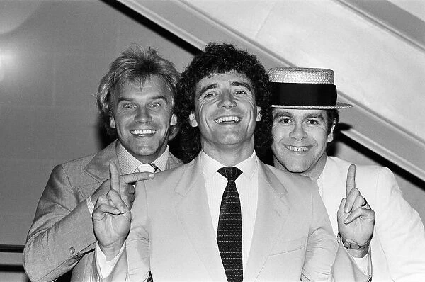 Kevin Keegan pictured with Freddie Starr and Elton John