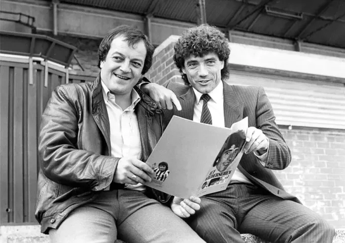 Framed Print : Kevin Keegan (right) with North East actor Tim Healy Circa 1983 Framed Print : Kevin Keegan (right) with North East actor Tim Healy Circa 1983