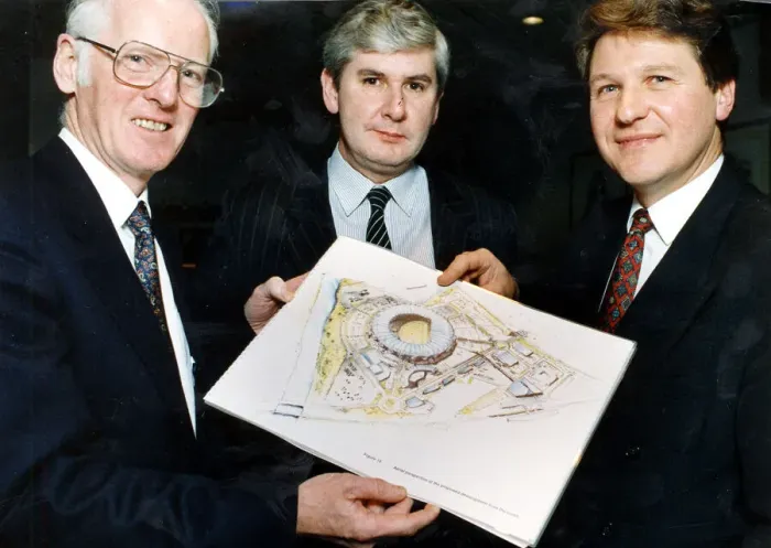 Framed Print : KEVIN KELLY CELTIC FC NEW STADIUM PLANS 1992 UNVEILED PLANS FOR NEW FOOTBALL
