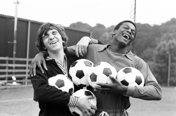 Framed Print : Kevin Reeves and Justin Fashanu, Norwich City Football Players, 24th August 1979 Framed Print : Kevin Reeves and Justin Fashanu, Norwich City Football Players, 24th August 1979