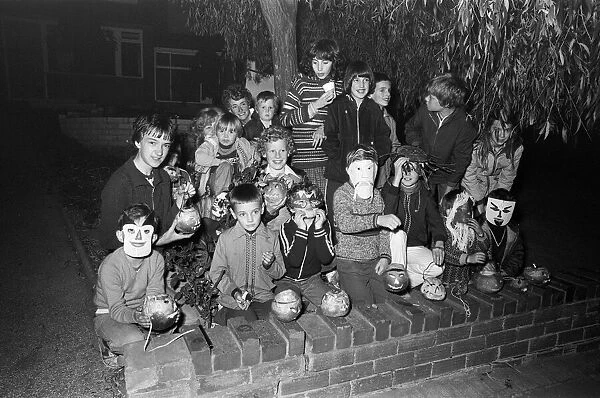 Kids Halloween party at Rousden Close Birmingham. 30th October 1978