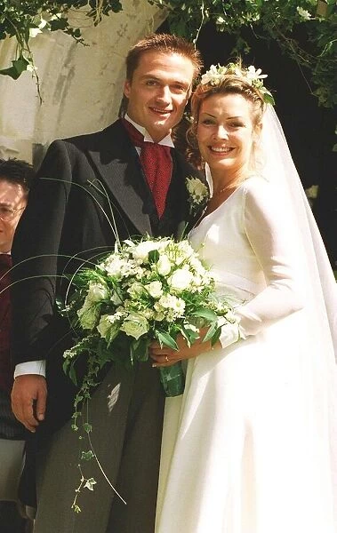 Kim Wilde Actress Singer with her new husband actor Hal Fowler outside St Giles church at