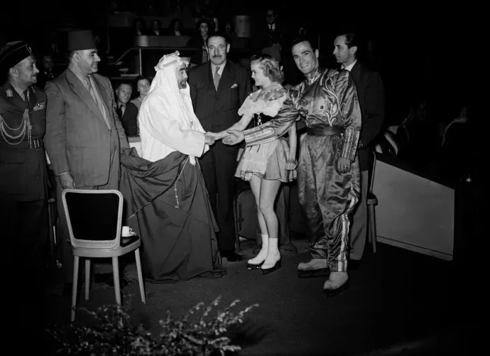 Framed Print : King Abdullah of Jordan visits Ice Cycles of 1949