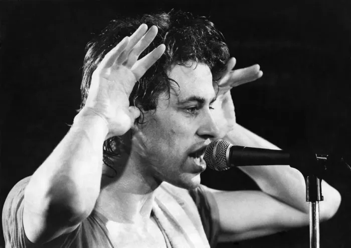 Framed Print : King of the Boomtown Rats Bob Geldof shows the strain of those 60 gigs Framed Print : King of the Boomtown Rats Bob Geldof shows the strain of those 60 gigs