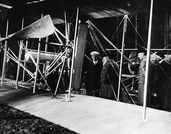 King Edward VII talking to Wilbur Wright at Le Mans in 1909 when the aviator made some