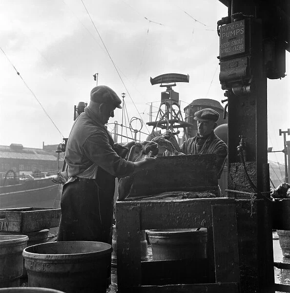King George Dock, Hull. Mr Harry Kelsey (51, right) and Mr J Watson (49, left)
