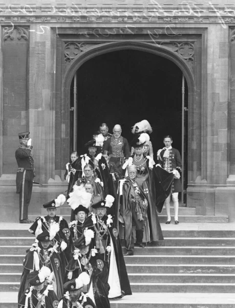 King George V and Queen Mary seen here on the steps of St