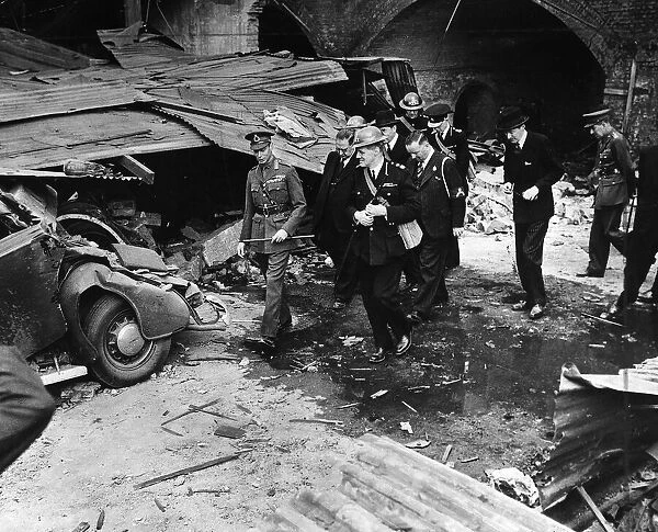 King George V1 visits Londons blitzed areas in 1940