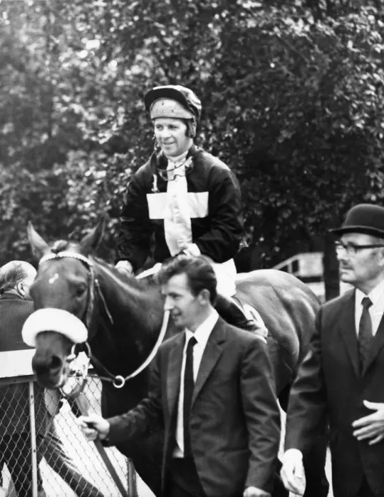 Framed Print : King George VI and Queen Elizabeth Stakes July 1971 Geoff Lewis riding the winner Framed Print : King George VI and Queen Elizabeth Stakes July 1971 Geoff Lewis riding the winner