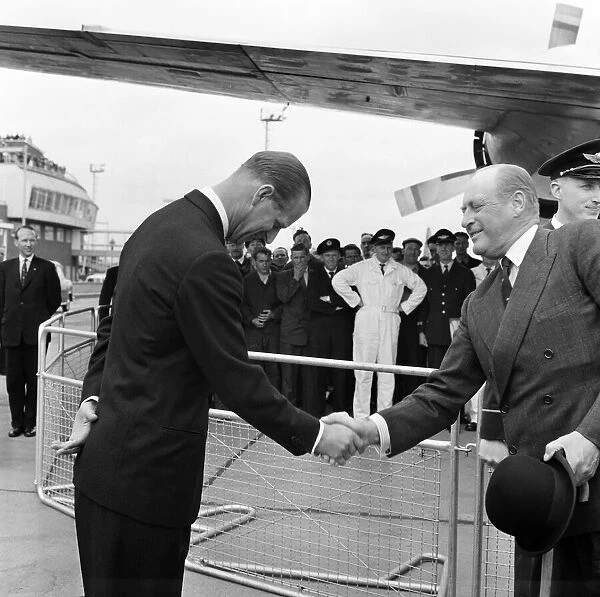 King Olav V of Norway arrived on SAS aircraft at London Airport on a private visit