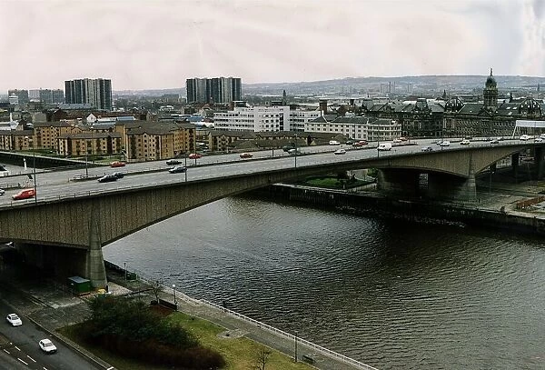 Kingston Bridge crossing River Clyde at Anderston Quay Circa 1995