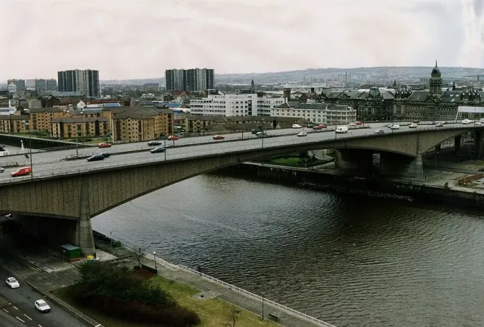 Framed Print : Kingston Bridge crossing River Clyde at Anderston Quay Circa 1995 Framed Print : Kingston Bridge crossing River Clyde at Anderston Quay Circa 1995