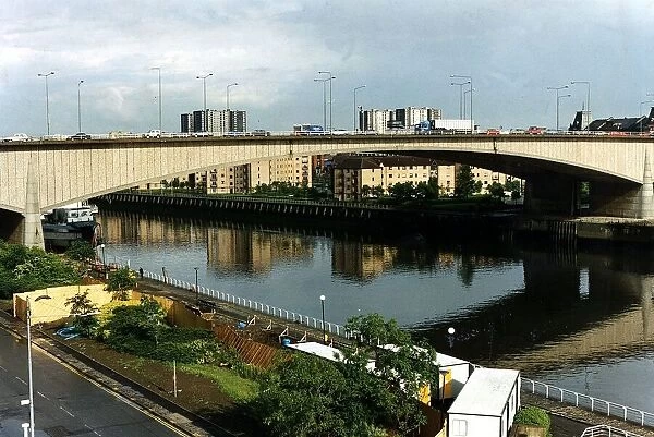 Kingston Bridge Glasgow over River Clyde Anderston circa 1995