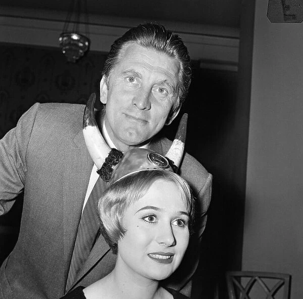 Kirk Douglas with hair creations by Riche of Hay Hill, inspired by his latest film