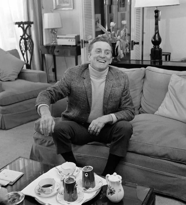 Framed Print : Kirk Douglas March 1965 Film star actor at the Dorchester Hotel, London