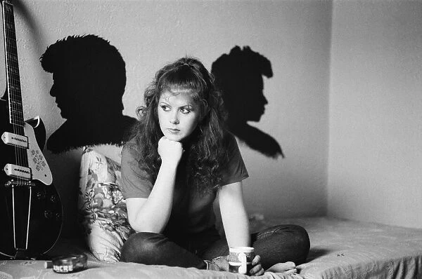 Kirsty MacColl - singer. Pictured at home in 1981. Kirsty Anna MacColl