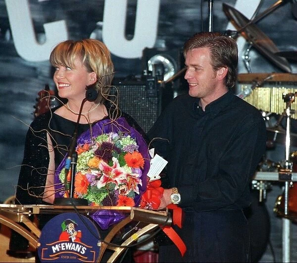 Kirsty Young and Ewan McGregor February 1998 Scottish Peoples Film Festival awards