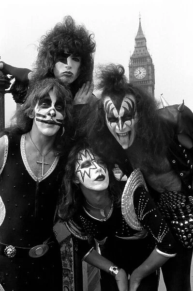 'Kiss', the spectacular and colourful American rock group arrived in Britain