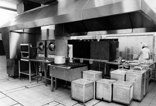 Kitchen at Coventry and Warwickshire Hospital, Coventry, West Midlands, 20th August 1990
