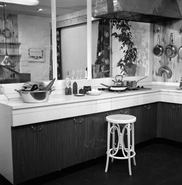 Framed Print : A kitchen designed in conjunction with Daily Mirror columnist Cassandra on show Framed Print : A kitchen designed in conjunction with Daily Mirror columnist Cassandra on show