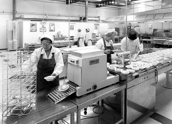 The kitchens of a staff canteen