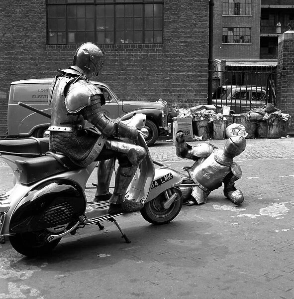 Knights of the road Ray Cart and Anthony Bassadome members of the Vespa club seen