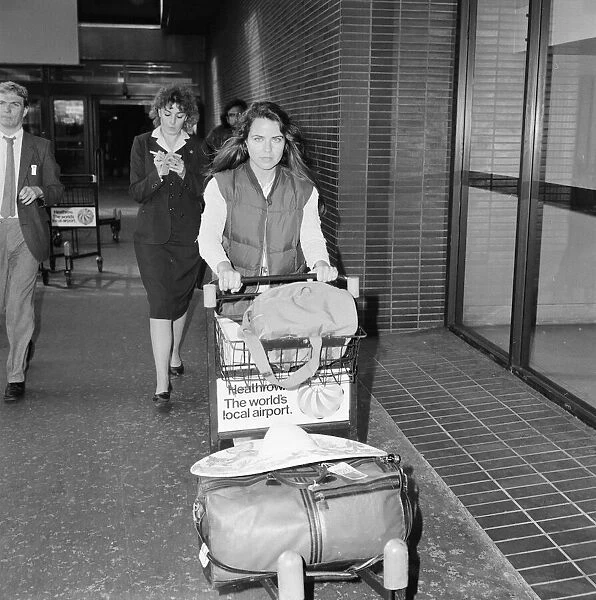 Koo Stark, Actress at London Heathrow Airport, Sunday 11th March 1984