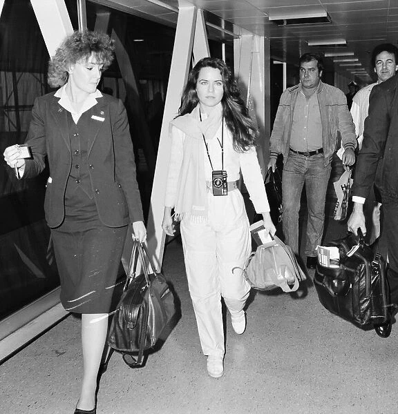 Koo Stark, Actress at London Heathrow Airport, Sunday 26th February 1984