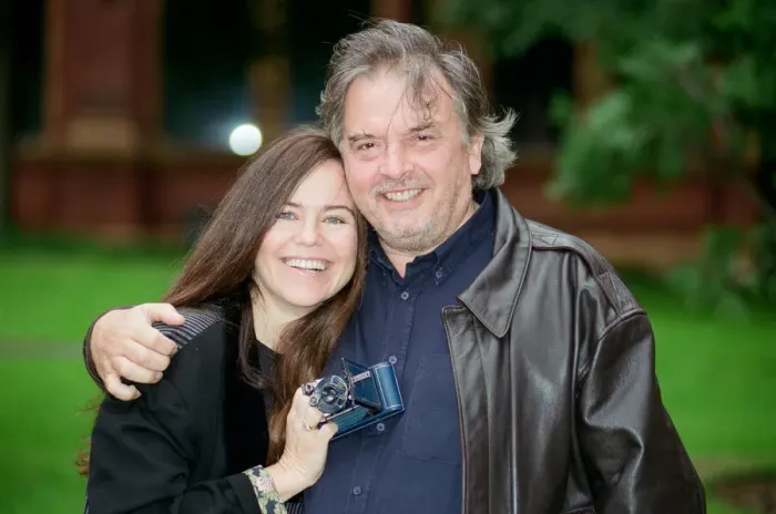 Framed Print : Koo Stark and David Bailey. 25th September 1997 Framed Print : Koo Stark and David Bailey. 25th September 1997