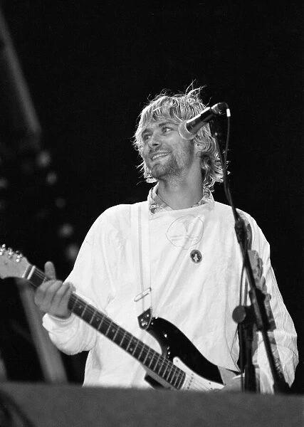 Kurt Cobain, lead singer of Seattle-based grunge rock group Nirvana