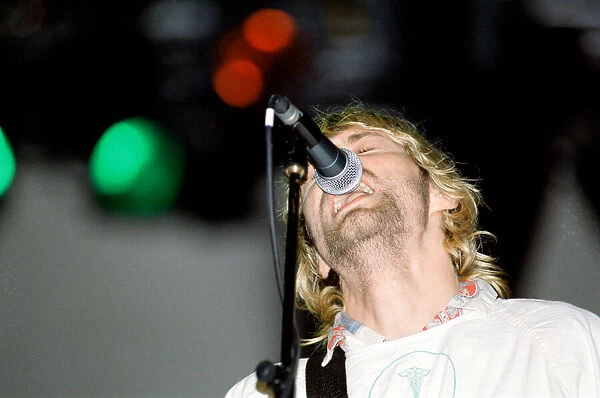 Kurt Cobain, lead singer of Seattle-based grunge rock group Nirvana