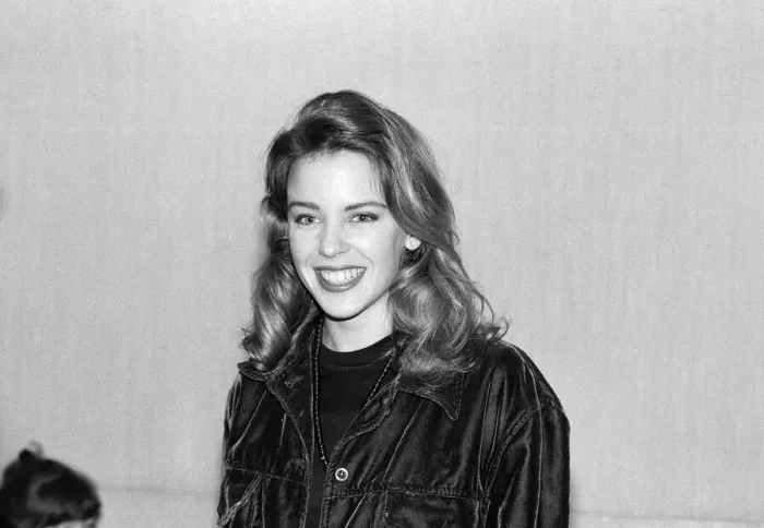 Framed Print : Kylie Minogue pictured before appearing in concert at the Ritzy nightclub in Hurst Street