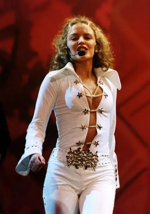 Framed Print : Kylie Minogue Singer Actress on stage performing at Smash Hits Olympia