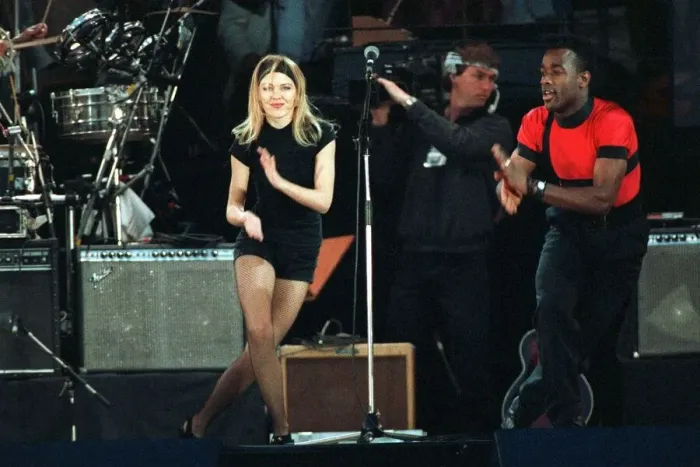 Framed Print : Kylie Minogue singer performing at the John Lennon Memorial Concert in Liverpool