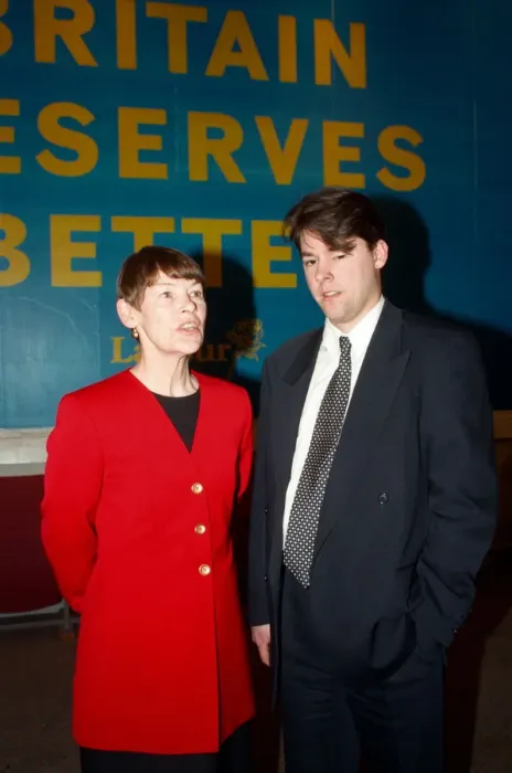 Framed Print : Labour councillor Glenda Jackson with her son Dan Hodges. 12th April 1997 Framed Print : Labour councillor Glenda Jackson with her son Dan Hodges. 12th April 1997