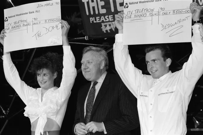Framed Print : Labour Deputy Leader Roy Hattersley dances the Lambada with champion Jane Mytton Framed Print : Labour Deputy Leader Roy Hattersley dances the Lambada with champion Jane Mytton