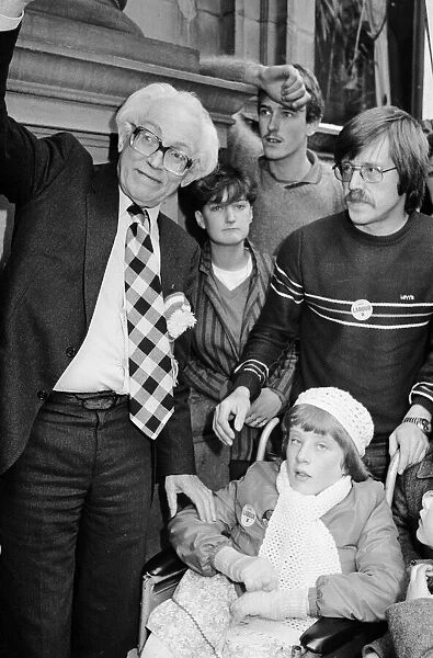 Labour leader Michael Foot electioneering in Yorkshire. 3rd June 1983