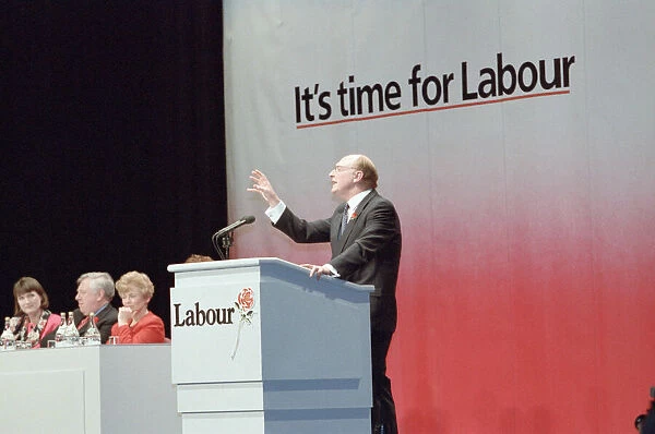 Labour Leader Neil Kinnock campaigns ahead of the 1992 General Election. 20th March 1992