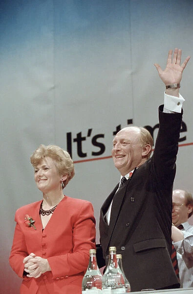 Labour Leader Neil Kinnock campaigns alongside his wife Glenys ahead of the 1992 General