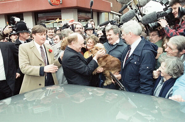 Labour leader Neil Kinnock hitting the campaign trail in Southampton ahead of the 1992