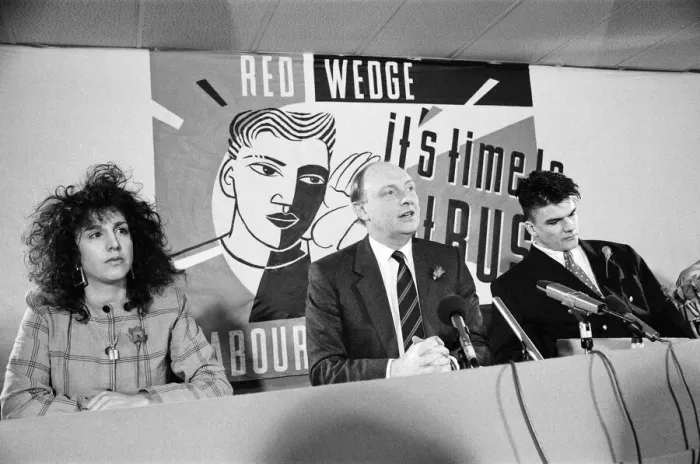 Framed Print : Labour leader Neil Kinnock launches a new capping Red Wedge Framed Print : Labour leader Neil Kinnock launches a new capping Red Wedge